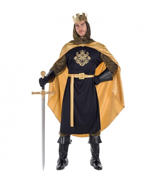 Disfarce Rei Medieval Dourado adulto divertidíssimo para qualquer ocasião