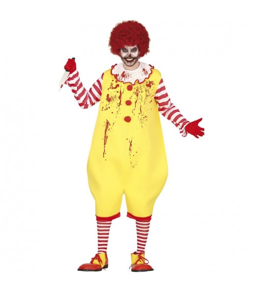 Fato de Ronald McDonald Zombie para homem