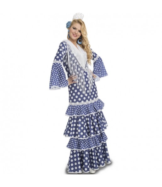 Disfarce original Flamenca azul mulher ao melhor preço