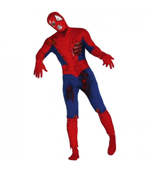 Fato de Spiderman zombie adulto para a noite de Halloween 