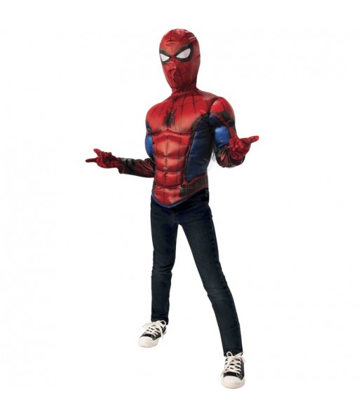 Fato de Spiderman peito muscular para menino
