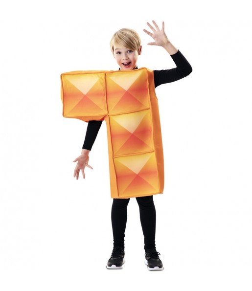 Disfarce Tetris laranja menino para deixar voar a sua imaginação