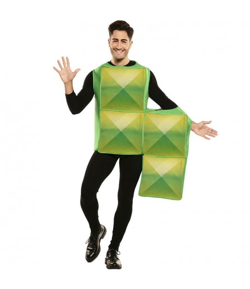Disfarce Tetris verde adulto divertidíssimo para qualquer ocasião