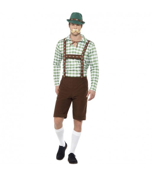 Disfarce de Tyrolean Oktoberfest verde para homem