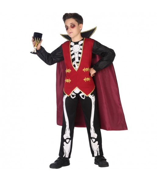 Disfarce Halloween Vampiro esqueleto para meninos para uma festa do terror