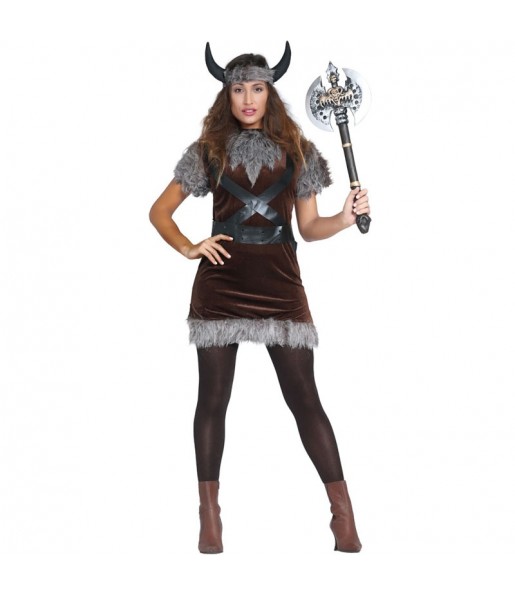 Disfarce original Viking bárbaro mulher ao melhor preço