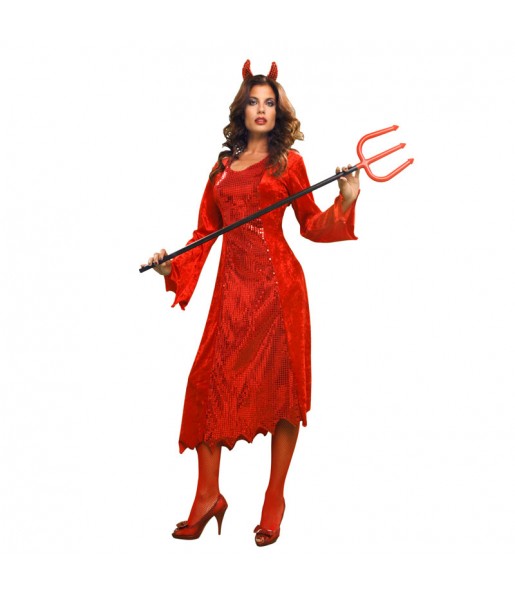 Fato de Diaba Vermelha mulher para a noite de Halloween 