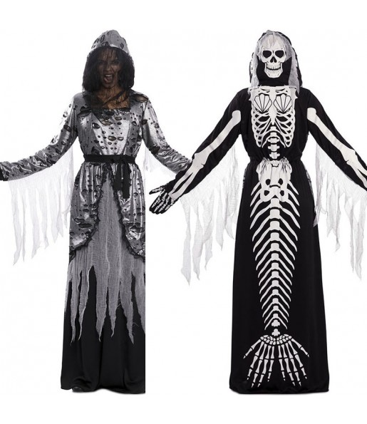 Disfarce original Fato duplo de Morte e Sereia esqueleto mulher ao melhor preço