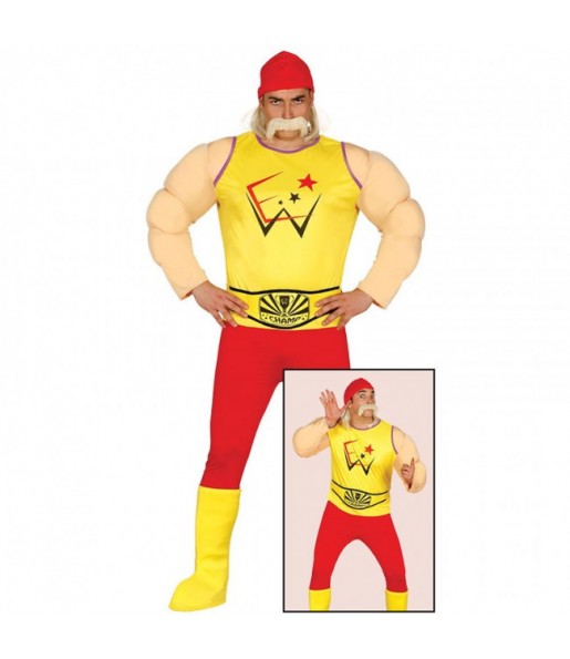 Disfarce Hulk Hogan adulto divertidíssimo para qualquer ocasião