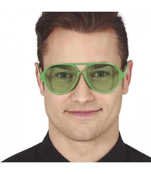 Óculos de aviador verdes perfil