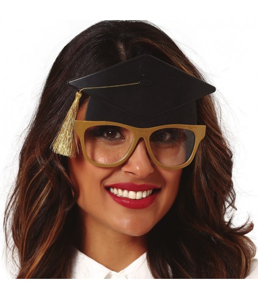 Os óculos mais engraçados estudante com capelo para festas de fantasia