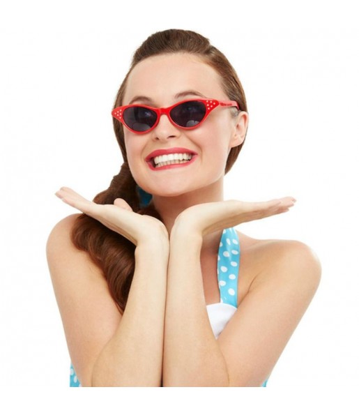 Os óculos mais engraçados Grease vermelhos para festas de fantasia