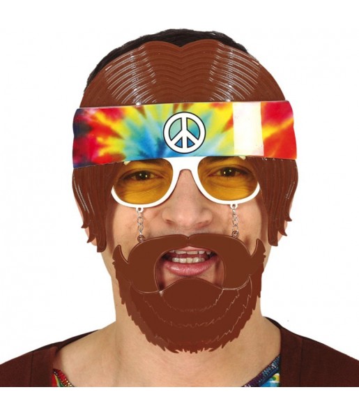 Os óculos mais engraçados hippie com barba para festas de fantasia