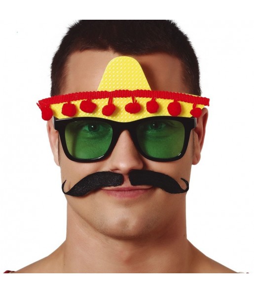 Os óculos mais engraçados mexicano com sombrero para festas de fantasia