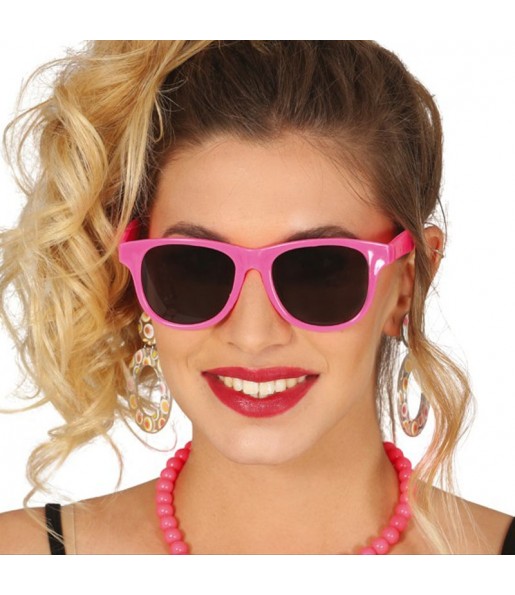 Óculos de néon rosa para completar o seu disfarce