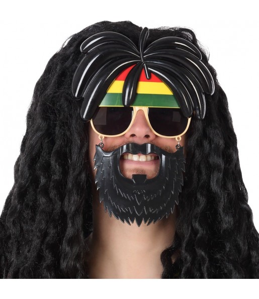 Os óculos mais engraçados Rastafari com barba para festas de fantasia