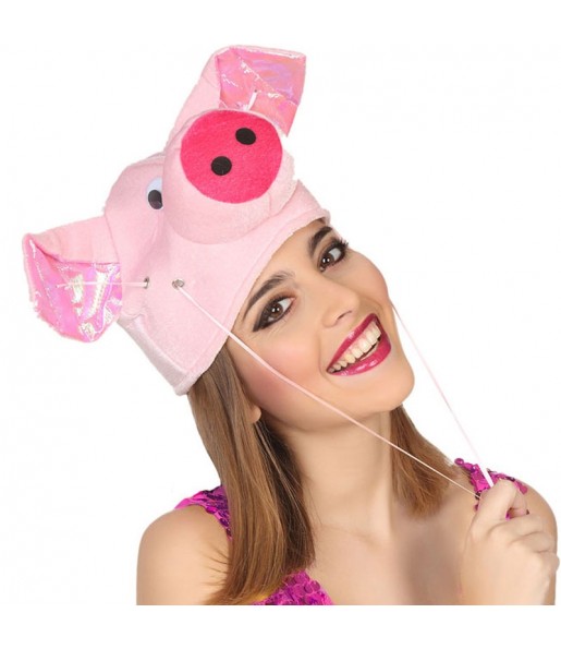 Chapéu de porco cor-de-rosa para completar o seu disfarce