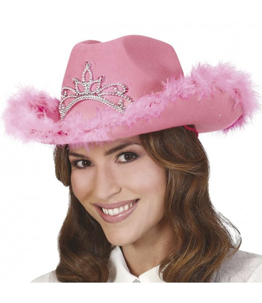 Chapéu de cowboy cor-de-rosa com jibóia