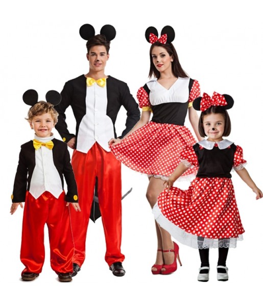 Disfarces de Ratinhos Mickey e Minnie para grupos e famílias