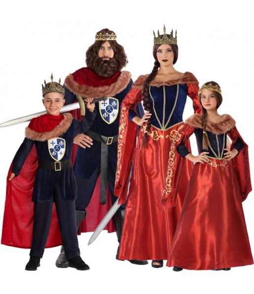 Disfarces de Reis Vermelhos Medievais para grupos e famílias