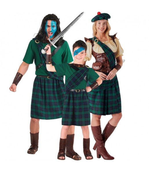 Fantasias Escoceses do Braveheart para grupos e famílias