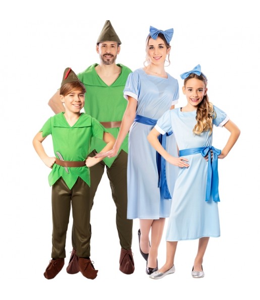 Disfarces de Peter Pan e Wendy para grupos e famílias