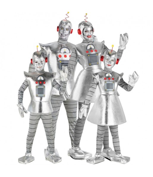 Fantasias Robôs de Prata para grupos e famílias