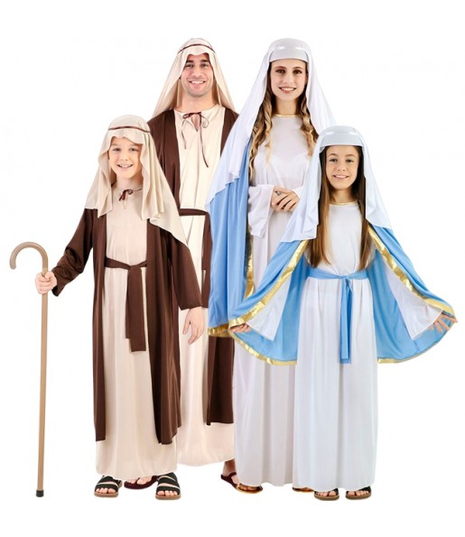 Fantasias Virgem Maria e São José para grupos e famílias