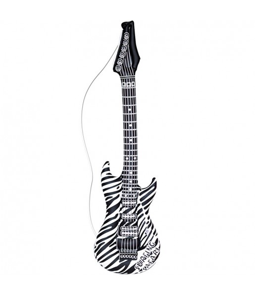 Guitarra Insuflável Rock Star Zebra para completar o seu disfarce