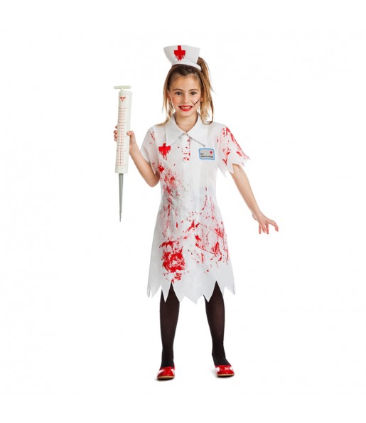 Disfarce Halloween Enfermeira Zombie meninas para uma festa Halloween 