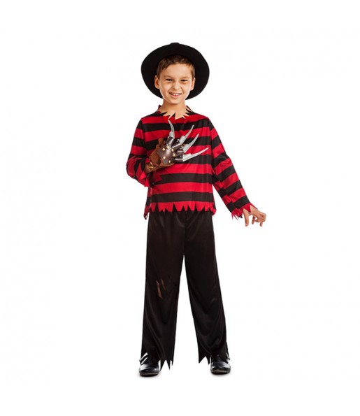 Disfarce Halloween Freddy Krueger meninos para uma festa do terror 