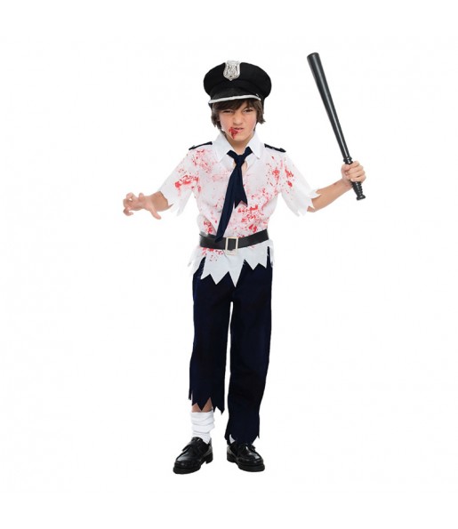 Disfarce Halloween Polícia Zombie meninos para uma festa do terror 