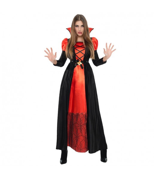 Fato de Vampiresa Dracula mulher para a noite de Halloween 