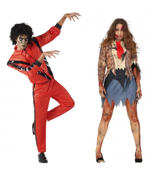 Fatos de casal Zombies do vídeo clip Thriller de Michael Jackson