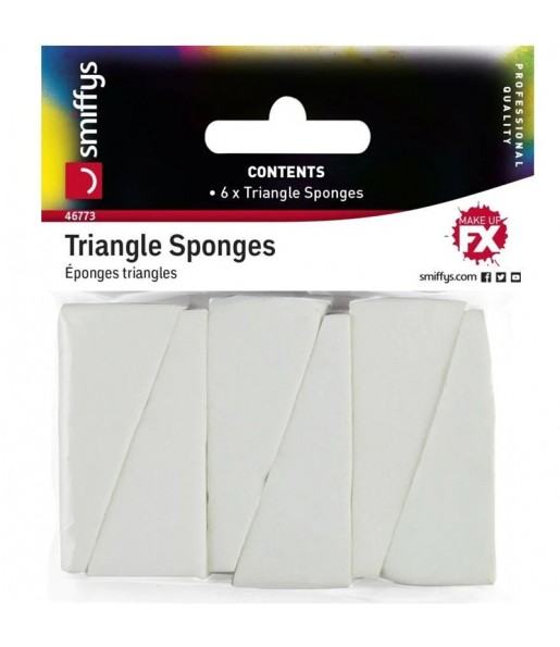 Conjunto de 6 esponjas triangulares de maquilhagem para completar o seu disfarce