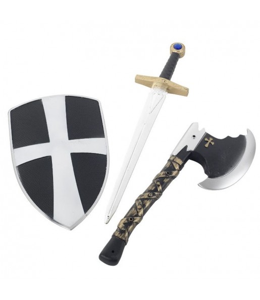 Kit de acessórios para cruzados medievais para completar o seu disfarce