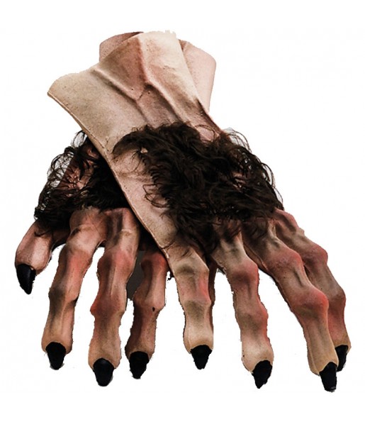 Mãos de monstro com cabelo para festas de fantasia