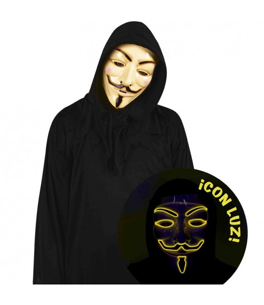 Máscara Anonymous de luz