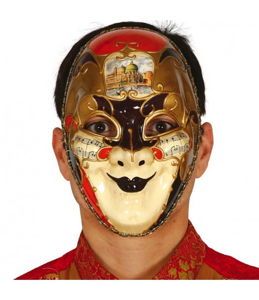 Máscara de Carnaval veneziana musica para completar o seu disfarce