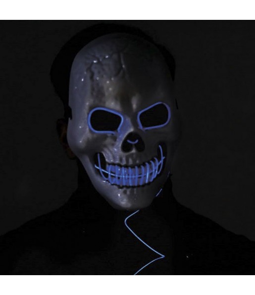 Máscara de crânio com luz para completar o seu disfarce assutador