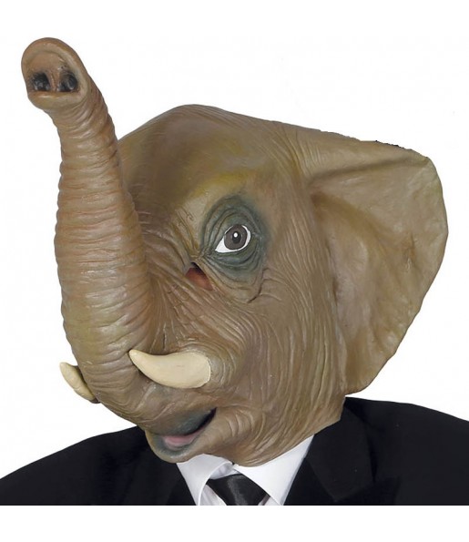 Máscara elefante de látex para completar o seu fato Halloween e Carnaval