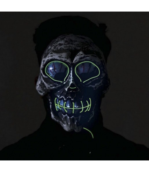 Máscara esqueleto com Luz para completar o seu disfarce assutador