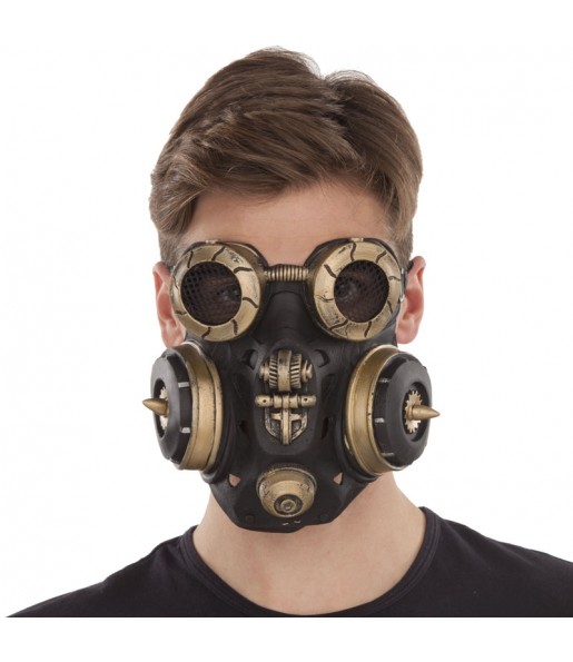 Máscara Gás Steampunk para completar o seu fato Halloween e Carnaval