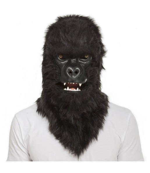 Máscara Gorilla King Kong com mandíbula móvel para completar o seu fato Halloween e Carnaval