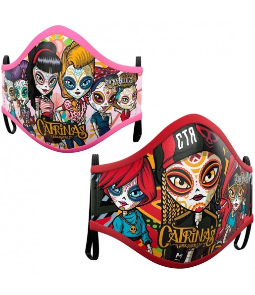 Máscara Catrinas Underworld de proteção para crianças