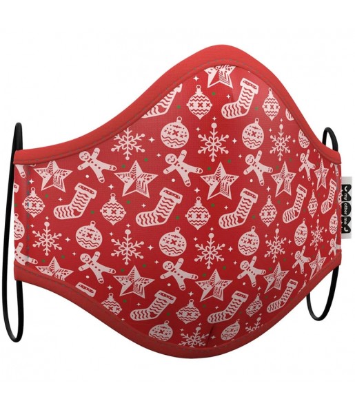 Máscara Natal Vermelha de proteção para crianças