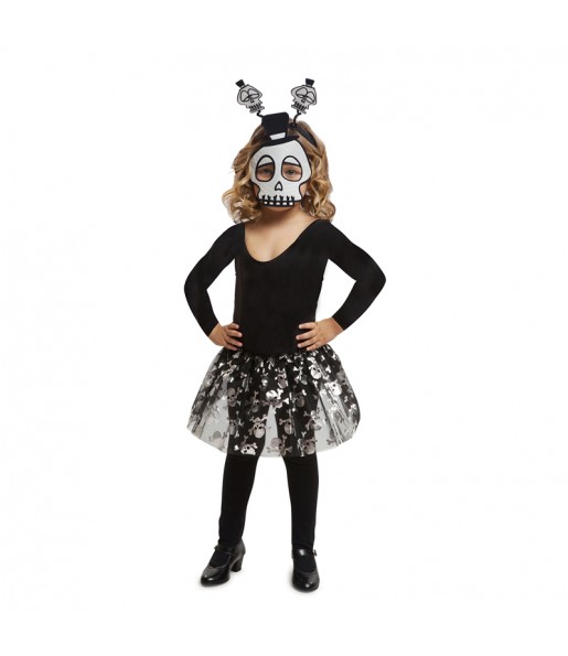 Disfarce Halloween Esqueleto tutu meninas para uma festa Halloween