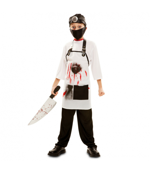 Disfarce Halloween Médico assassino para meninos para uma festa do terror