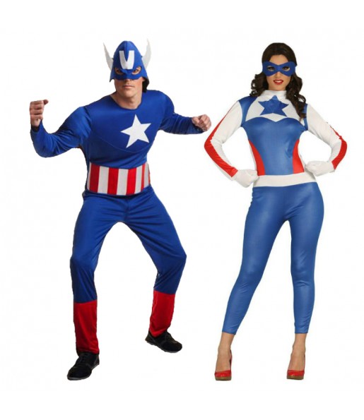 O casal Capitães América original e engraçado para se disfraçar com o seu parceiro