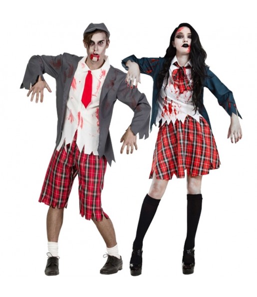 O casal Estudantes zombies original e engraçado para se disfraçar com o seu parceiro